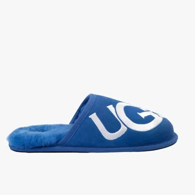Ugg Mens Scuff Logo Slipper In Blue