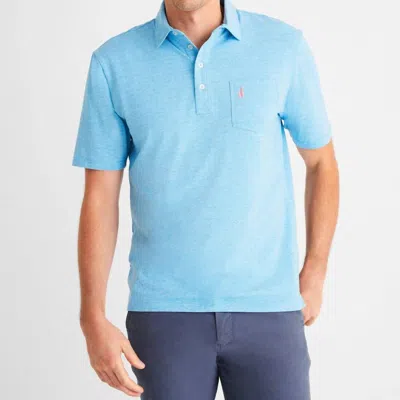 Johnnie-o Heathered Bondi Polo Shirt In Blue