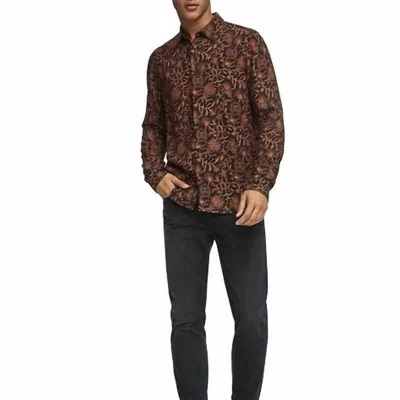 Scotch & Soda Men Regular Fit Shirt In Leopard In Brown