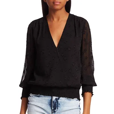 L Agence Dulce Star Cross-front Top In Black