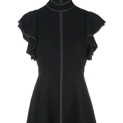 Cinq À Sept Topstitch Reiko Dress In Black