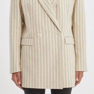 Iro Olian Stripe Blazer In Beige In Brown