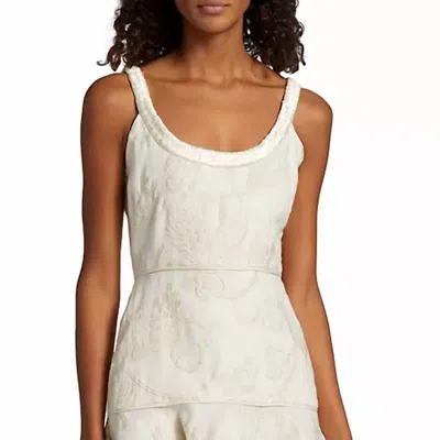 Alexis Ricci Floral-embroidered Sleeveless Mini Dress In White