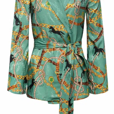 L Agence Ciara Dressing Gown In Green