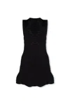 Alaïa Alaia Womens Noir Alaia Python Textured Flared-hem Knitted Mini Dress