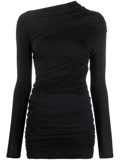 Balenciaga Black Ruched Mini Dress