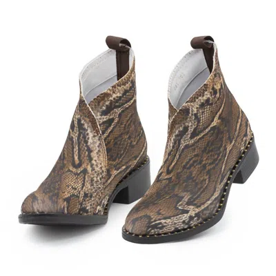 Charleston Shoe Co. Barcelona Boot In Python In Brown