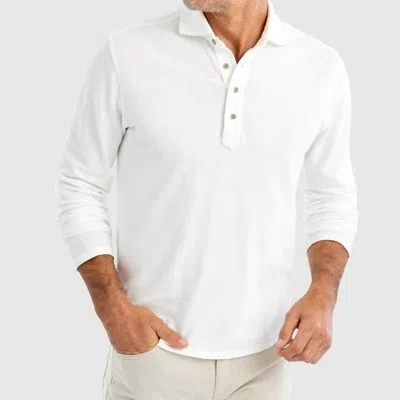 Johnnie-o Shoreline Popover Polo Shirt In White