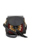 CHLOÉ Drew Small Patchwork Suede & Leather Saddle Crossbody Bag
