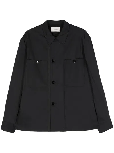 Lemaire Military-inspired Virgin-wool Overshirt In Black