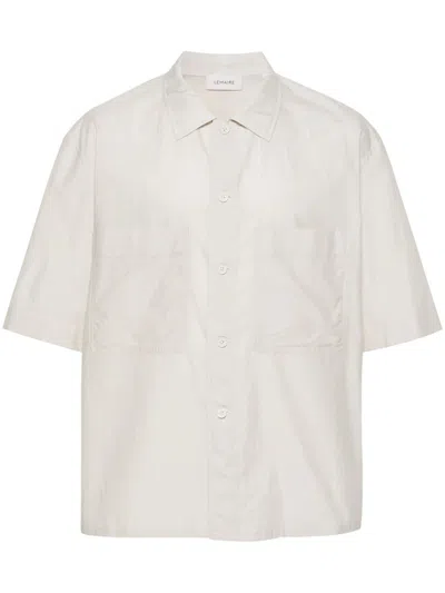 Lemaire Spread-collar Shirt In Brown