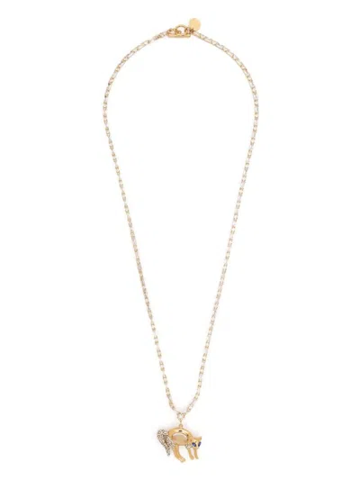 Marni Cat Charm Necklace In Goldglass
