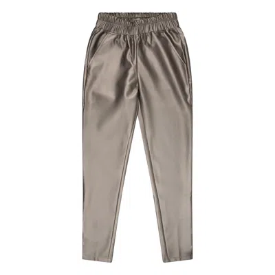 Esqualo Faux Leather Cargo Pants In Soft Gold In Brown