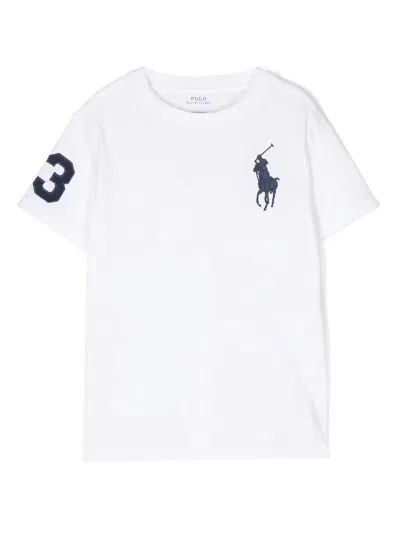 Ralph Lauren Kids' Polo Pony Cotton T-shirt In White
