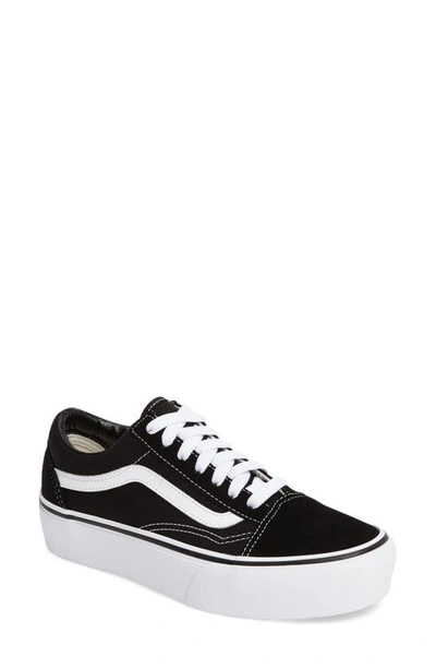 Vans Old Skool Platform Sneakers In Black And White
