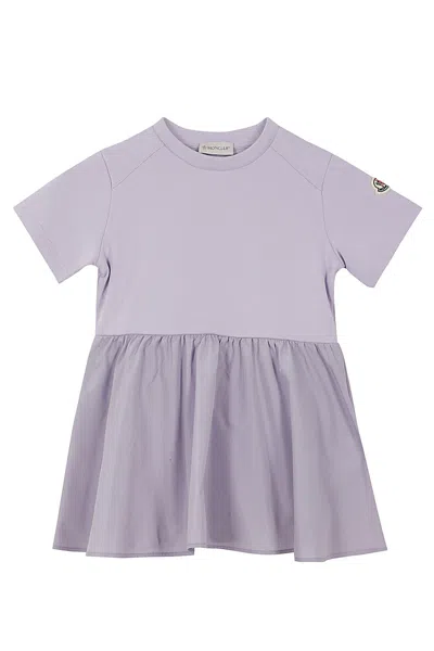 Moncler Kids' Cotton Fleece Dress In Lilac