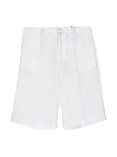 Dolce & Gabbana Kids' Tailored Linen Shorts In White