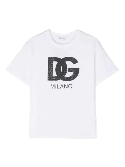 Dolce & Gabbana Kids' T-shirt With Logo In White