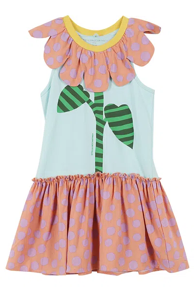 Stella Mccartney Kids' Printed Cotton Jersey Dress In Multicoloured