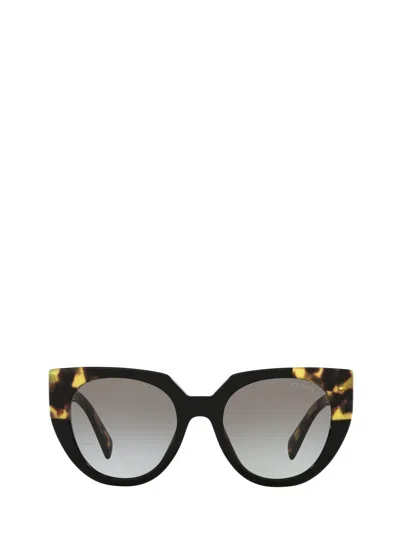 Prada Pr 14ws Black / Medium Tortoise Sunglasses In Black,medium Tortoise,grey Gradient