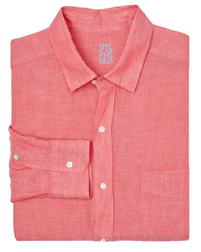 J.mclaughlin Solid Gramercy Linen Woven Shirt In Pink