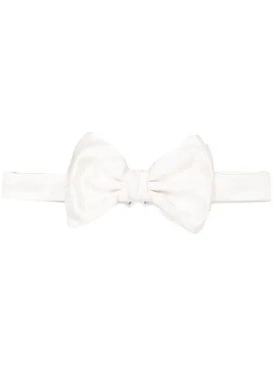 Emporio Armani Clip-fastened Bow Tie In White