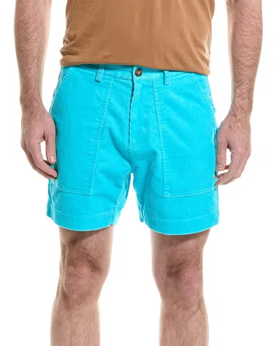 Brooks Brothers Stretch Cotton Wide-wale Corduroy Shorts Pants | Turquoise | Size 40 In Blue