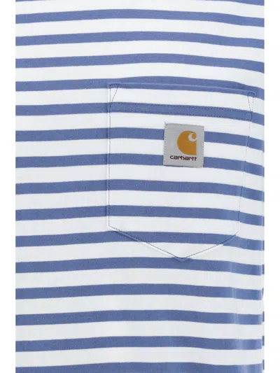 Carhartt Seidler Stripe Pocket T-shirt In Blue