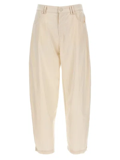 Pinko Pantalon Barrel En Satin In Solid Pink