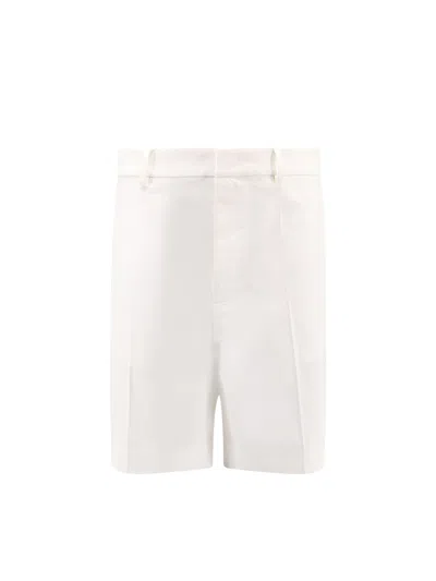 Valentino Bermuda Shorts With Rubberized V Detail In Ivory