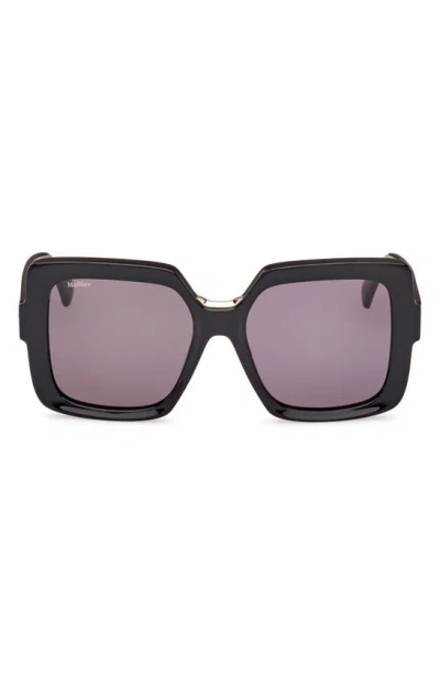 Max Mara Women's Shiny Black Ernest Oversized Square Sunglasses