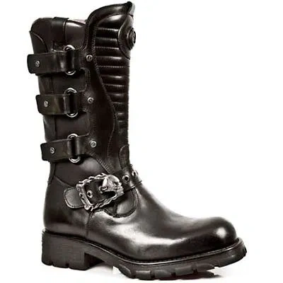 Pre-owned New Rock Rock Boots Unisex Punk Gothic Stiefel - Style 7604 S1 Schwarz