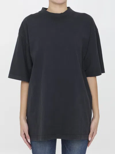 Balenciaga Medium Fit T-shirt Bal Hand Drawn Vintage Jersey In Black