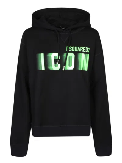 Dsquared2 Icon Blur Cool Fit Black/green Hoodie