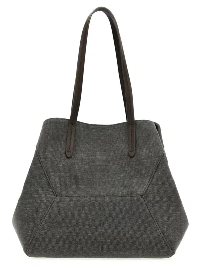 Brunello Cucinelli Monile Shopping Bag In Gray