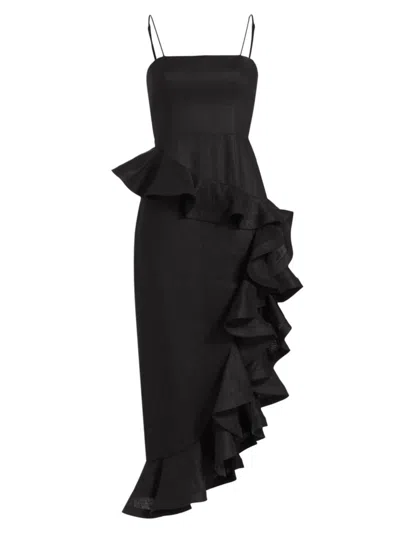 Zimmermann Harmony Tango Midi Dress In Black