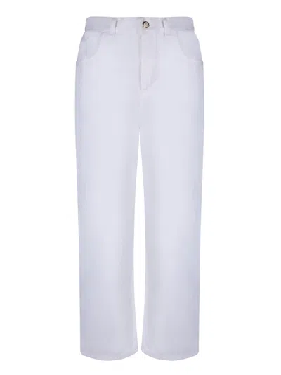 Moncler White Cotton Trousers