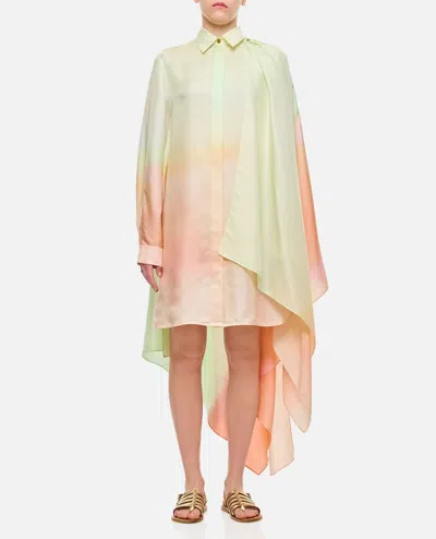 Zimmermann Natura Scarf-detailed Silk Chiffon Mini Dress In Multicolor