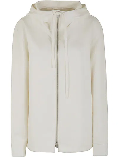 Jil Sander Drawstring Hooded Jacket In White