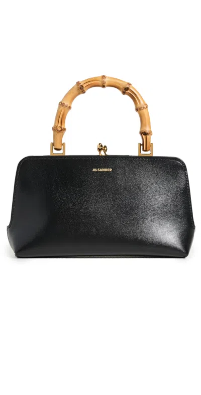 Jil Sander Goji Bamboo-handle Mini Bag In Black