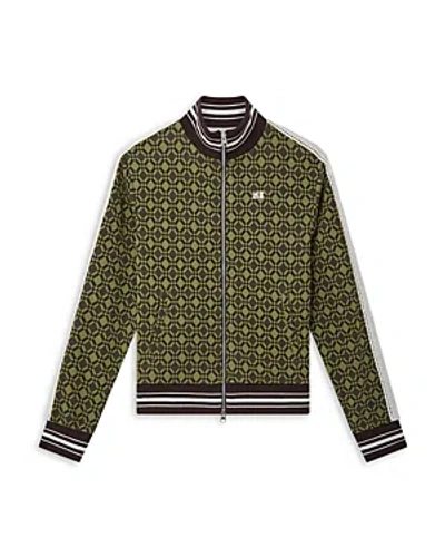 Wales Bonner Power Jacquard Stretch-cotton Track Jacket In Olive/dark Brown