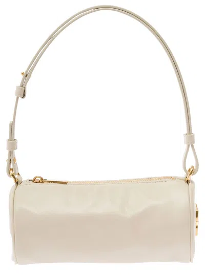 Off-white 'torpedo Small' White Shoulder Bag With Arrow Motif In Leather Woman