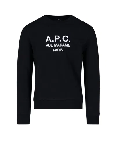 Apc A.p.c. Rufus Organic Cotton Sweatshirt In Black