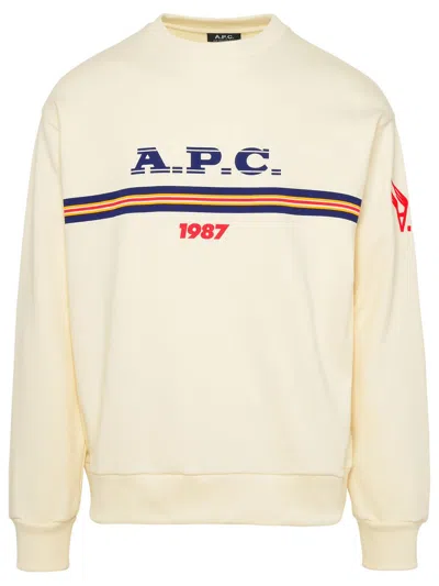 Apc A.p.c. Adam Ivory Cotton Sweatshirt In Cream