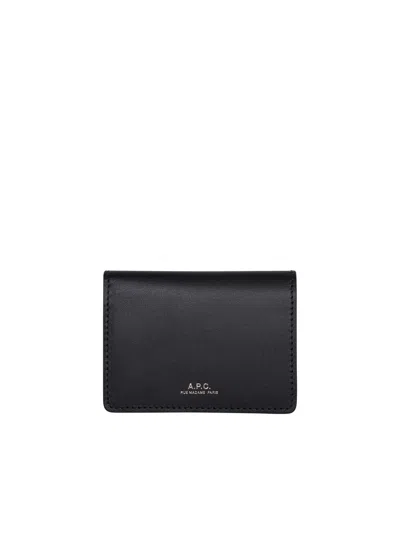 Apc A.p.c. Black Leather Wallet