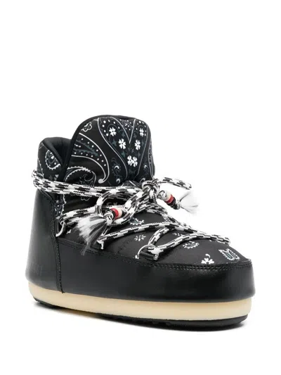 Alanui X Moon Boot Lace-up Snow Boots In Black