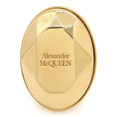 Alexander Mcqueen Antique Gold Metal The Faceted Stone Ring In Golden