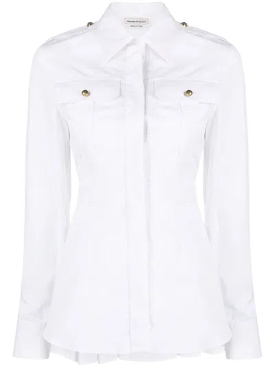 Alexander Mcqueen Organic Cotton Shirt In White