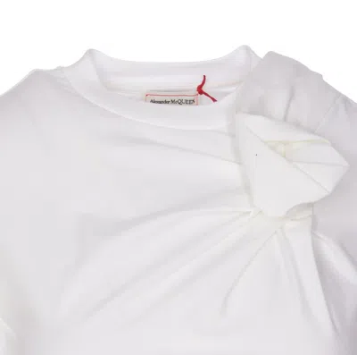Alexander Mcqueen T-shirt With 3d Flower In White