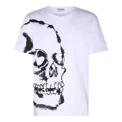 Alexander Mcqueen White Cotton Watercolour Skull T-shirt